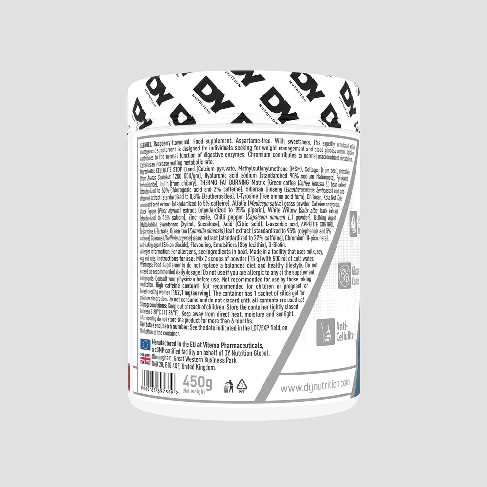 Slender - Arzător de grăsimi și celulită, DY Nutrition, 450g, pudra, 30 de serviri