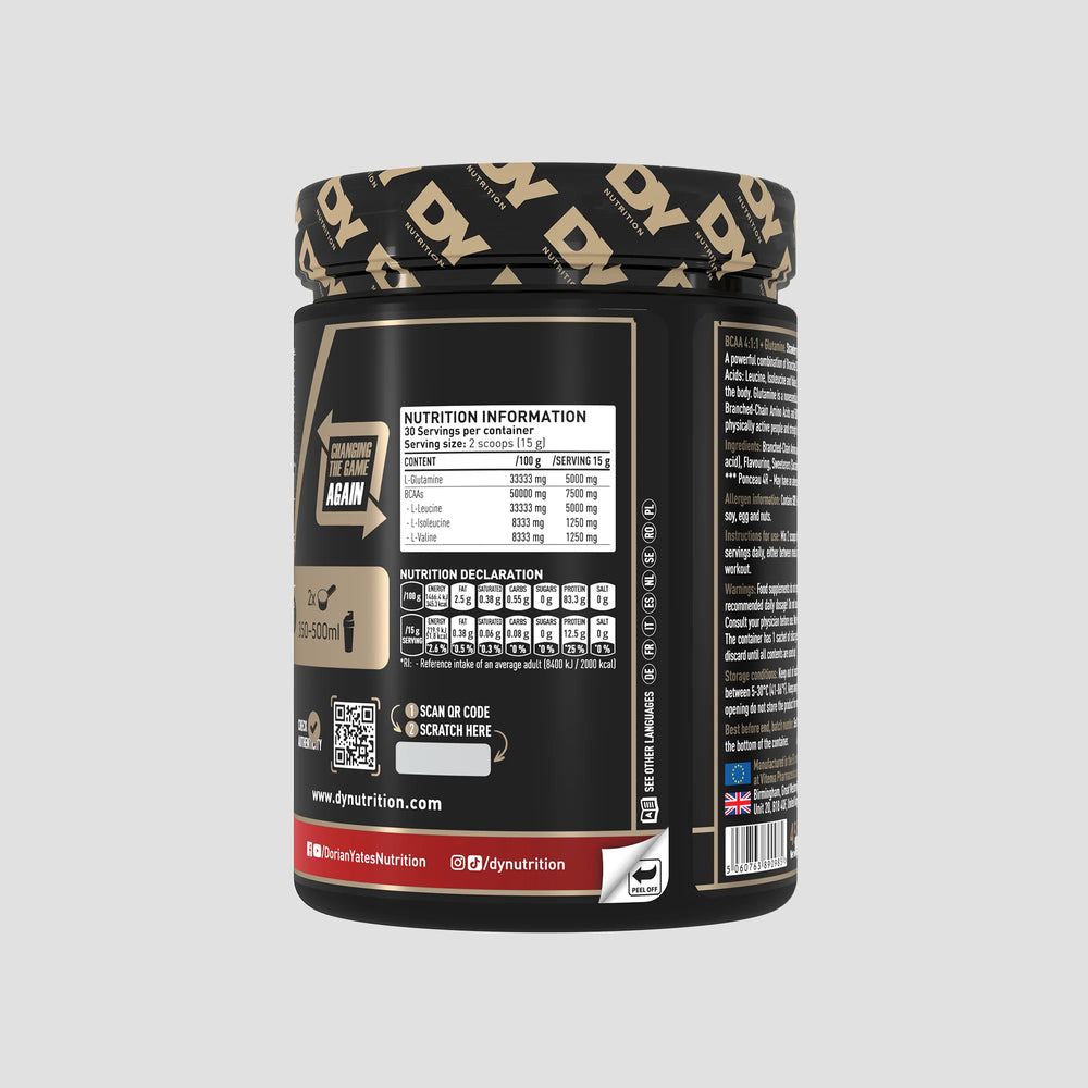 HIT BCAA 4:1:1 + Glutamină, DY Nutrition, 450g, 30 de serviri
