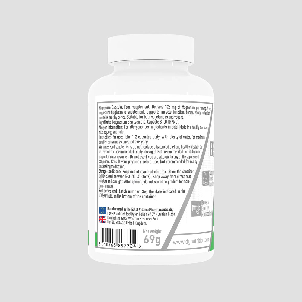 Magneziu Bisglicinat DY Nutrition, supliment alimentar, 90 de capsule