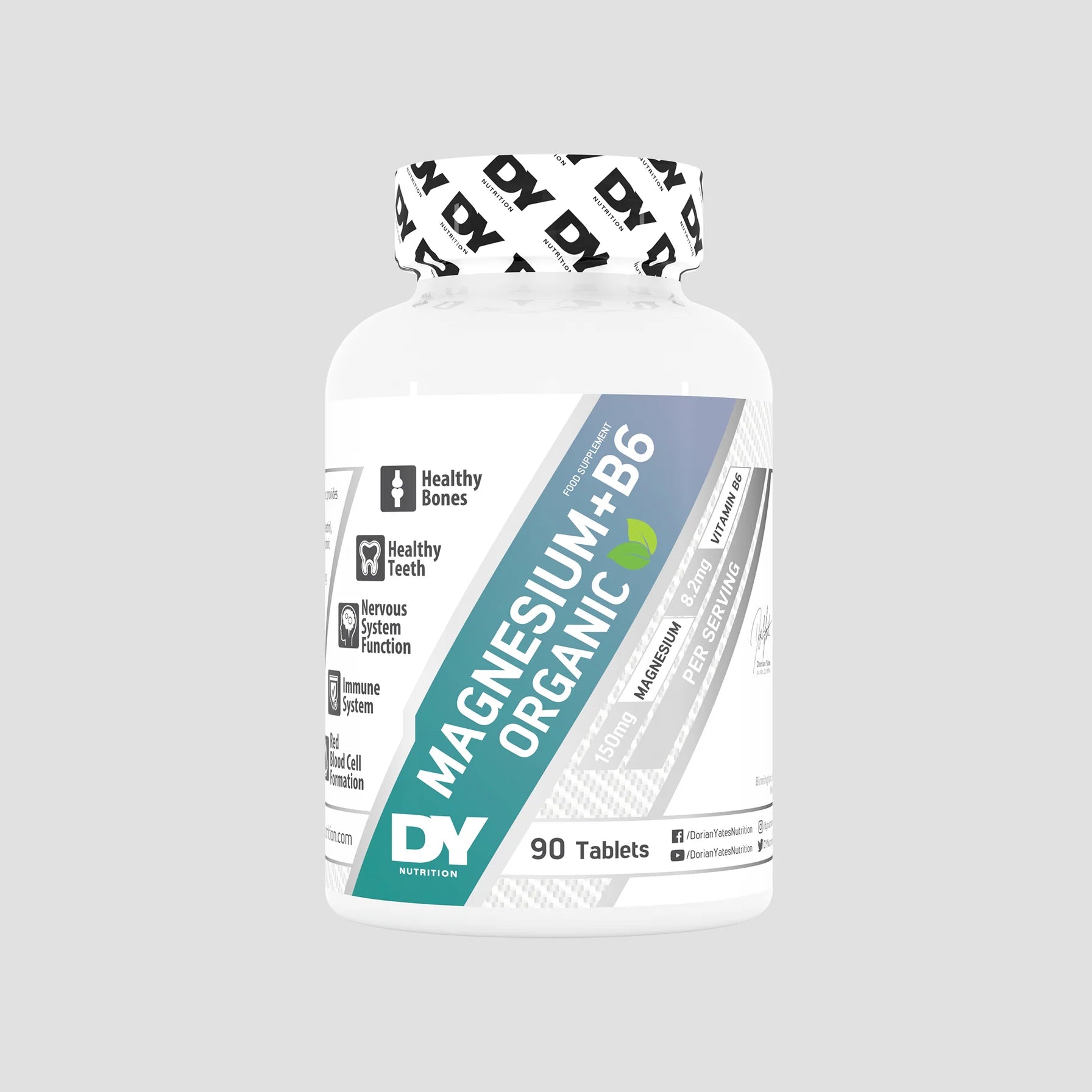 Magneziu Organic + Vitamina B6, DY Nutrition - 90 de tablete, 90 de serviri