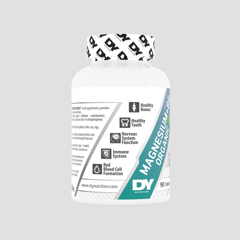 Magneziu Organic + Vitamina B6, DY Nutrition - 90 de tablete, 90 de serviri