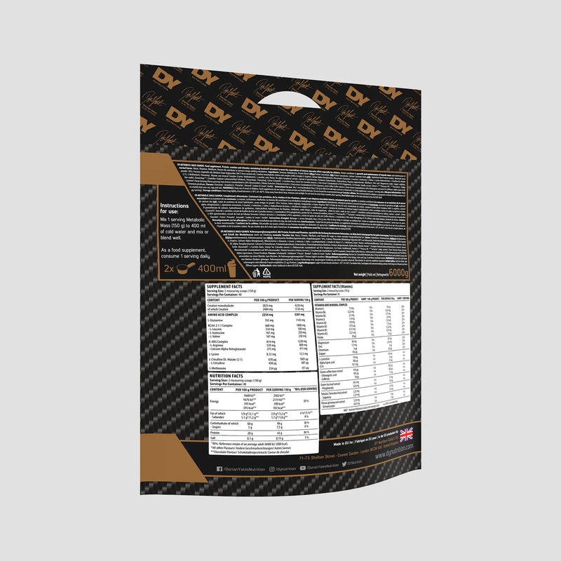 Metabolic Mass Gainer 6kg, pudra, DY Nutrition, Mix pentru creștere masa musculara