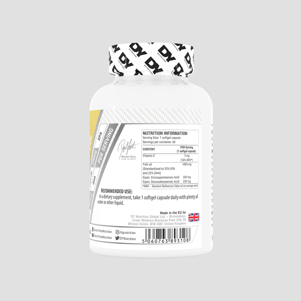 Omega-3 ulei de pește, DY Nutrition - 60 de capsule moi