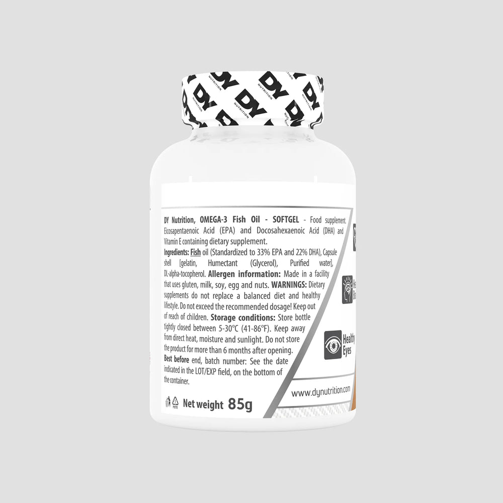 Omega-3 ulei de pește, DY Nutrition - 60 de capsule moi