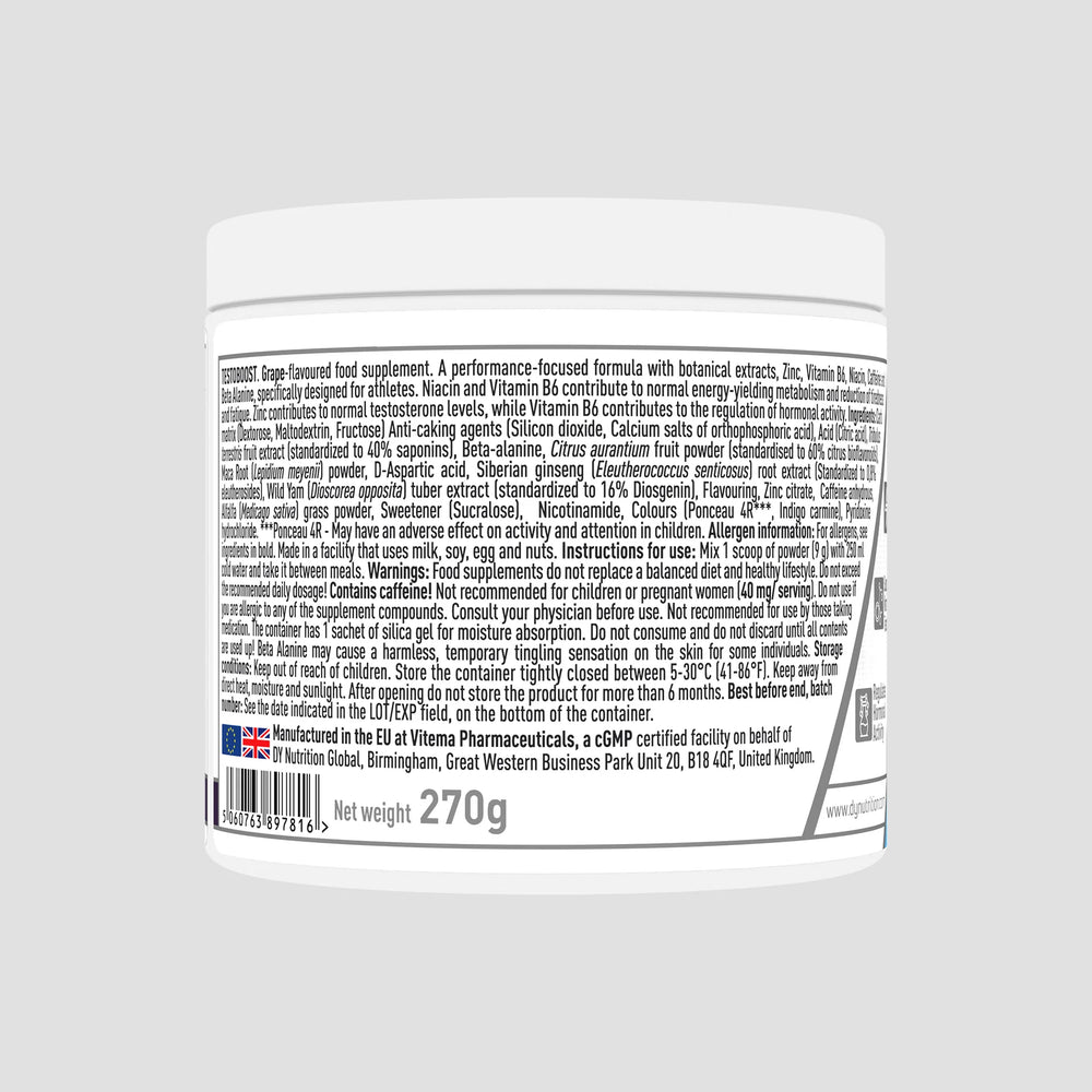Supliment pentru bărbați, Testoboost, DY Nutrition, 270g, 30 de serviri