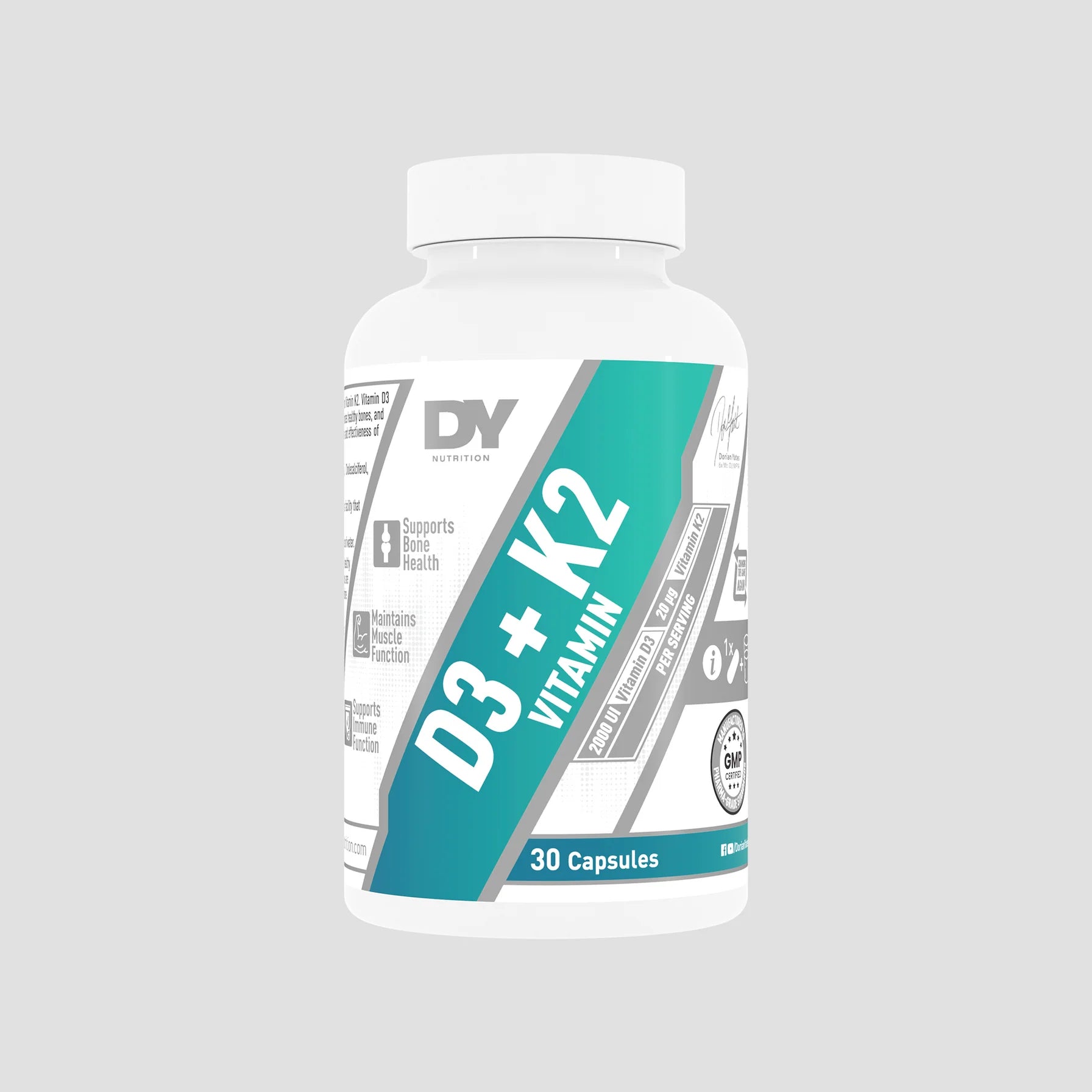 Vitamina D3+K2, DY Nutrition - 30 de capsule