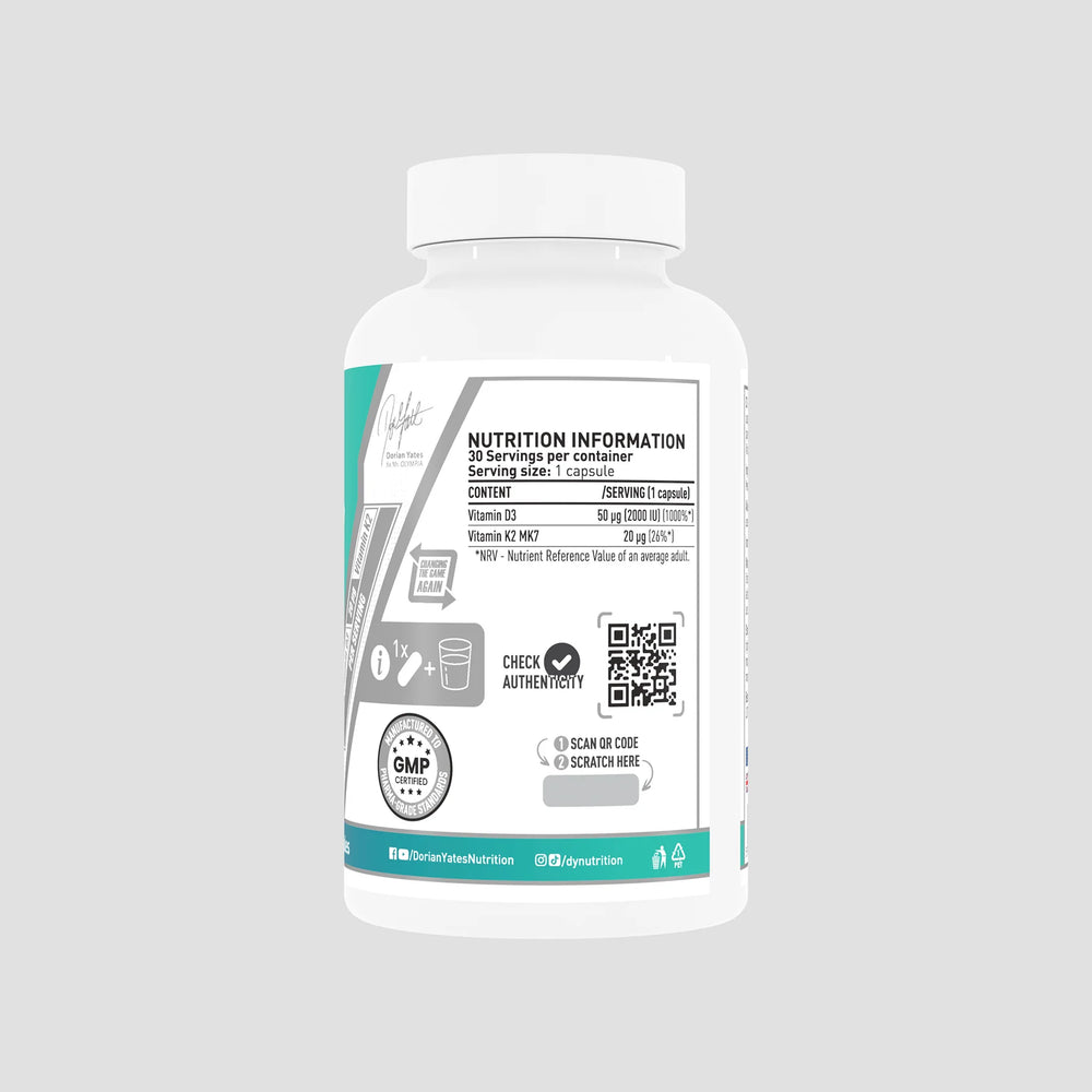 Vitamina D3+K2, DY Nutrition - 30 de capsule