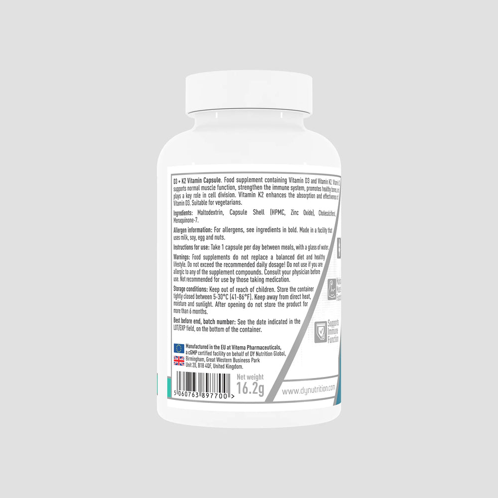 Vitamina D3+K2, DY Nutrition - 30 de capsule