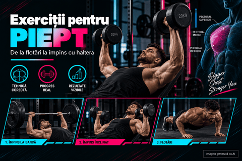 Exerciții pentru piept: de la flotări la împins cu haltera