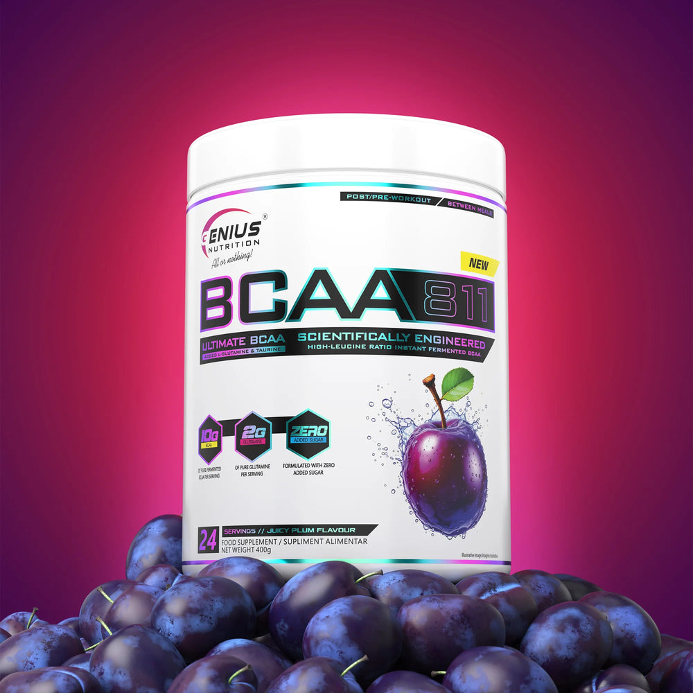 BCAA811, Genius Nutrition, pudra, 400g/24big serv, Aminoacizi cu catena ramificata