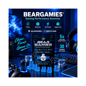 BearGamies® GamerMode, Zooo Nutrition,  150 de ursuleti | Jeleuri cu creatina monohidrat