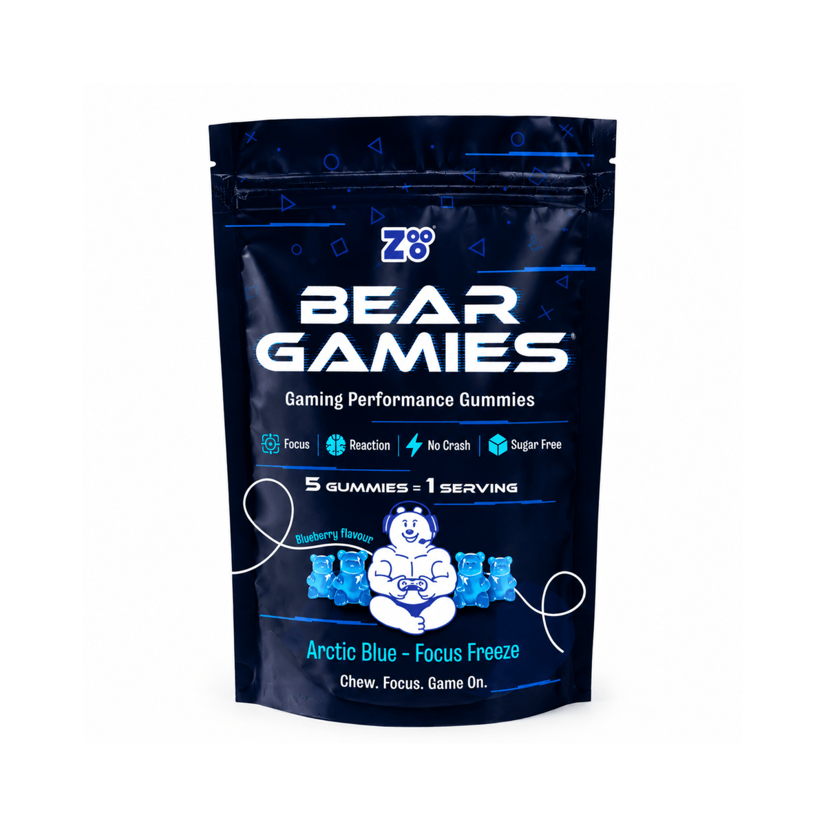 BearGamies® GamerMode, Zooo Nutrition,  150 de ursuleti | Jeleuri cu creatina monohidrat