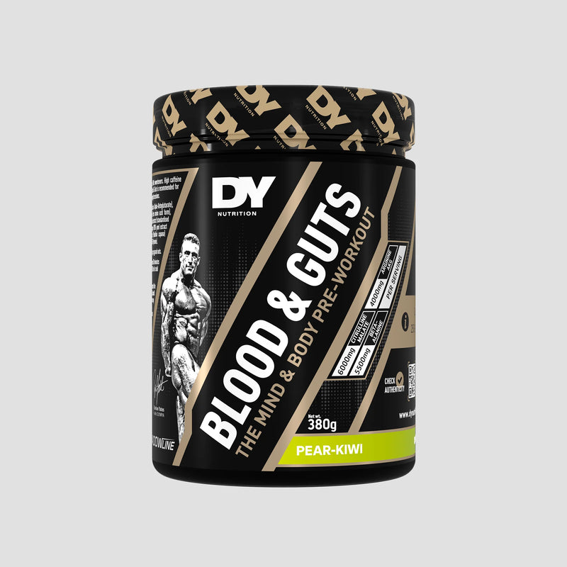 Blood & Guts Pre-workout, DY Nutrition, 380g | Blend cu citrulina, beta-alanina, arginina si cofeina
