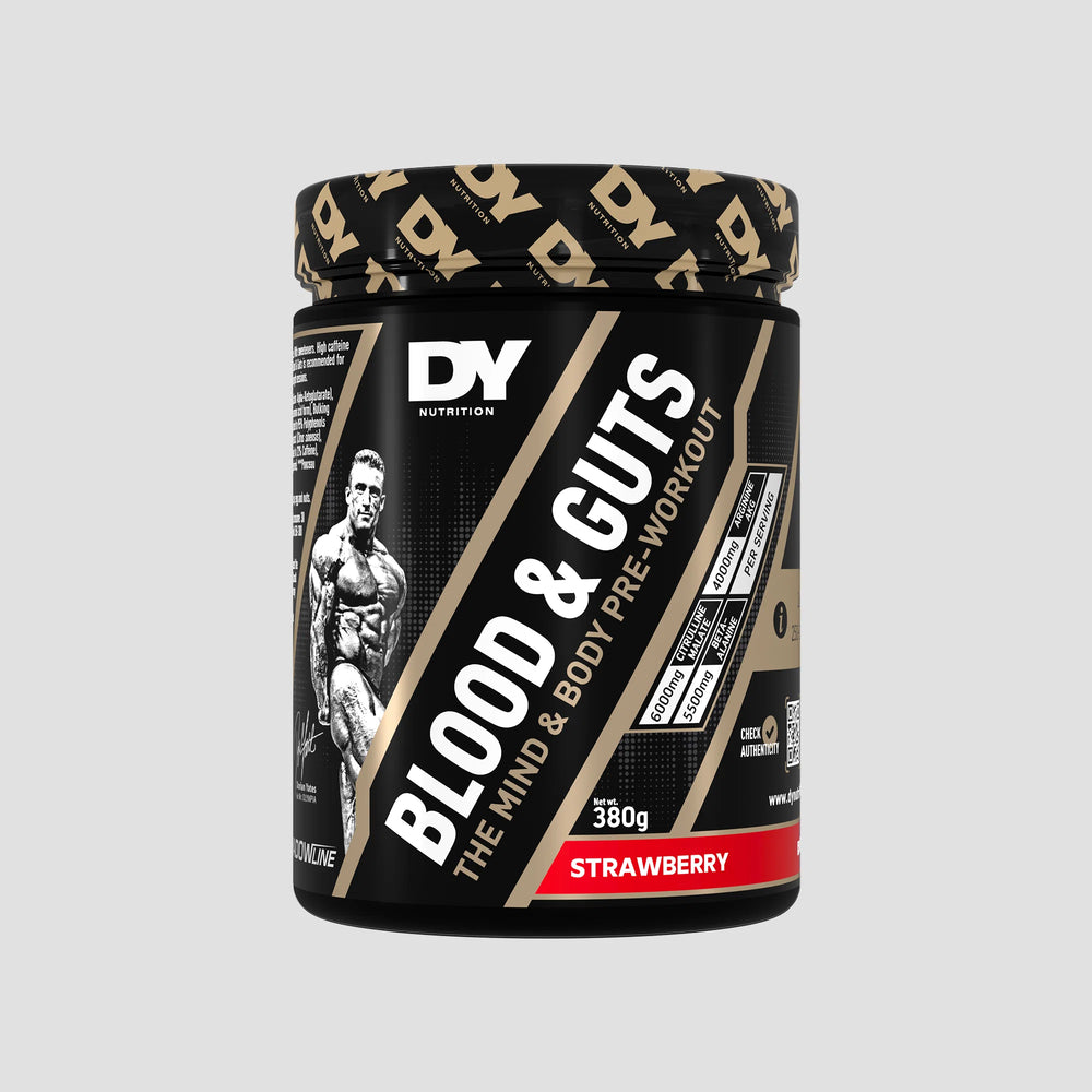 Blood & Guts Pre-workout, DY Nutrition, 380g | Blend cu citrulina, beta-alanina, arginina si cofeina