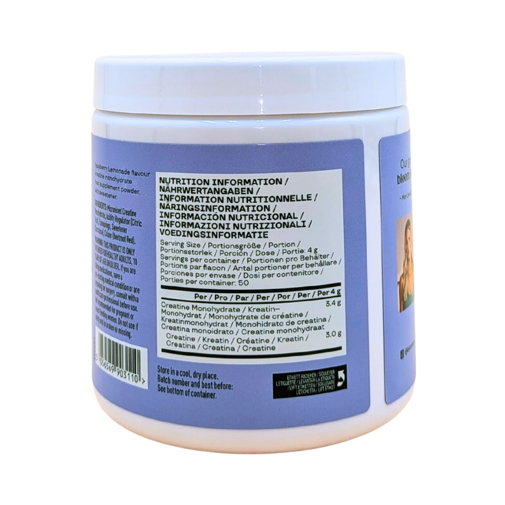 Creatine Monohydrate Raspberry Lemon, Bloom, 203g | Creatina monohidrata