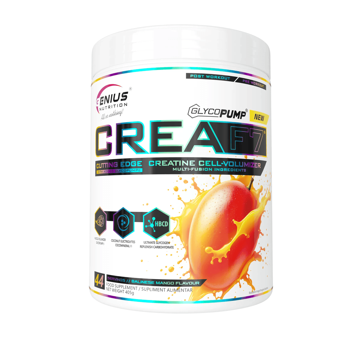 CREAF7, Genius Nutrition, 405g | Complex cu 6 tipuri de creatina