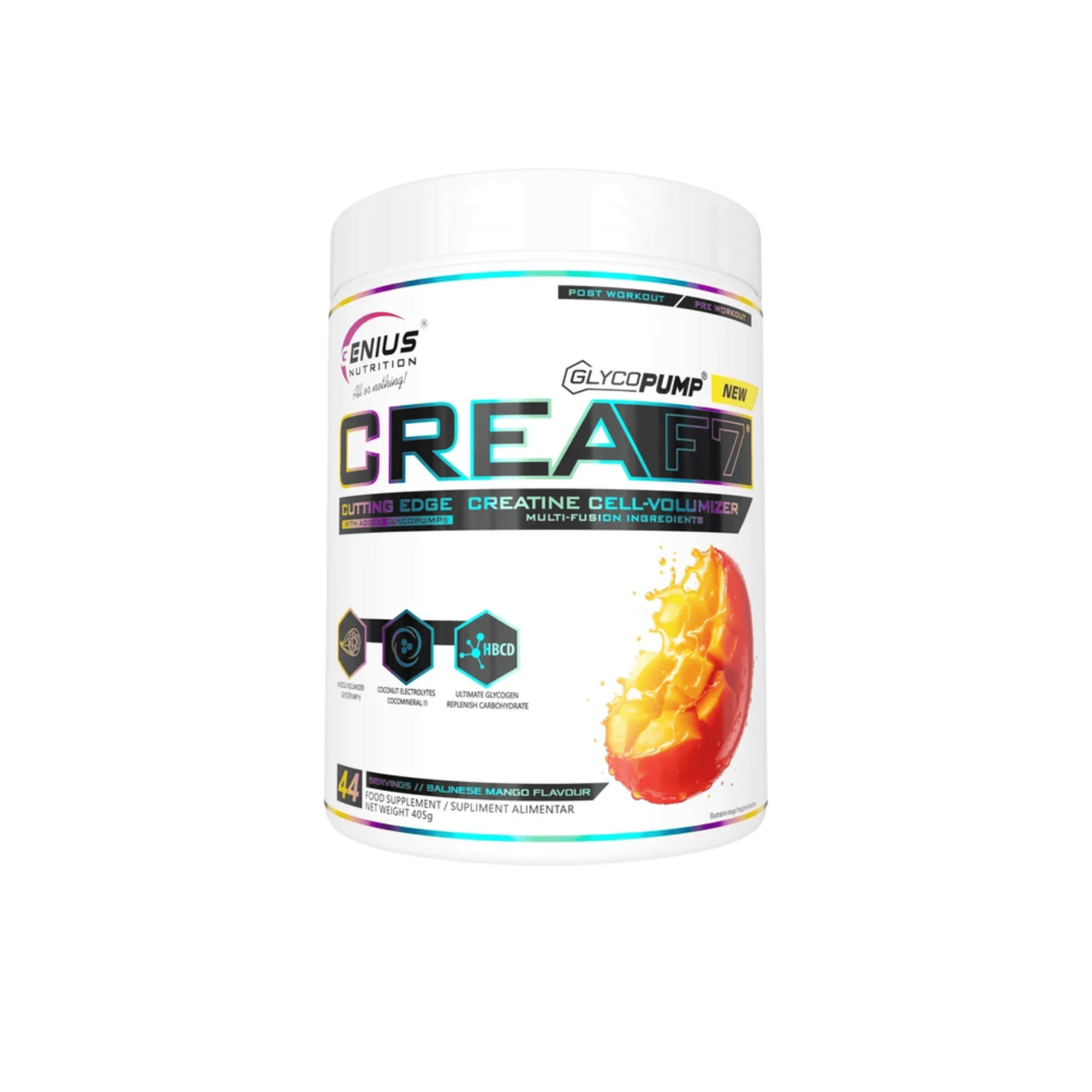 CREAF7, Genius Nutrition, 405g | Complex cu 6 tipuri de creatina