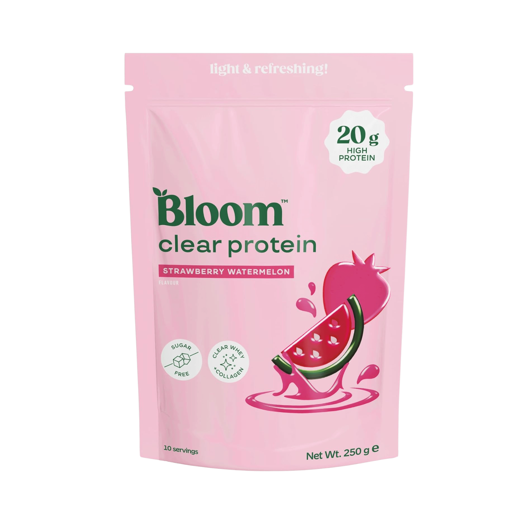 Clear Whey Protein, Bloom, 250g | Izolat proteic din zer și peptide de colagen bovin