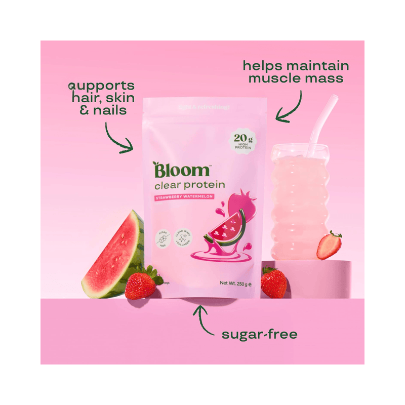 Clear Whey Protein, Bloom, 250g | Izolat proteic din zer și peptide de colagen bovin