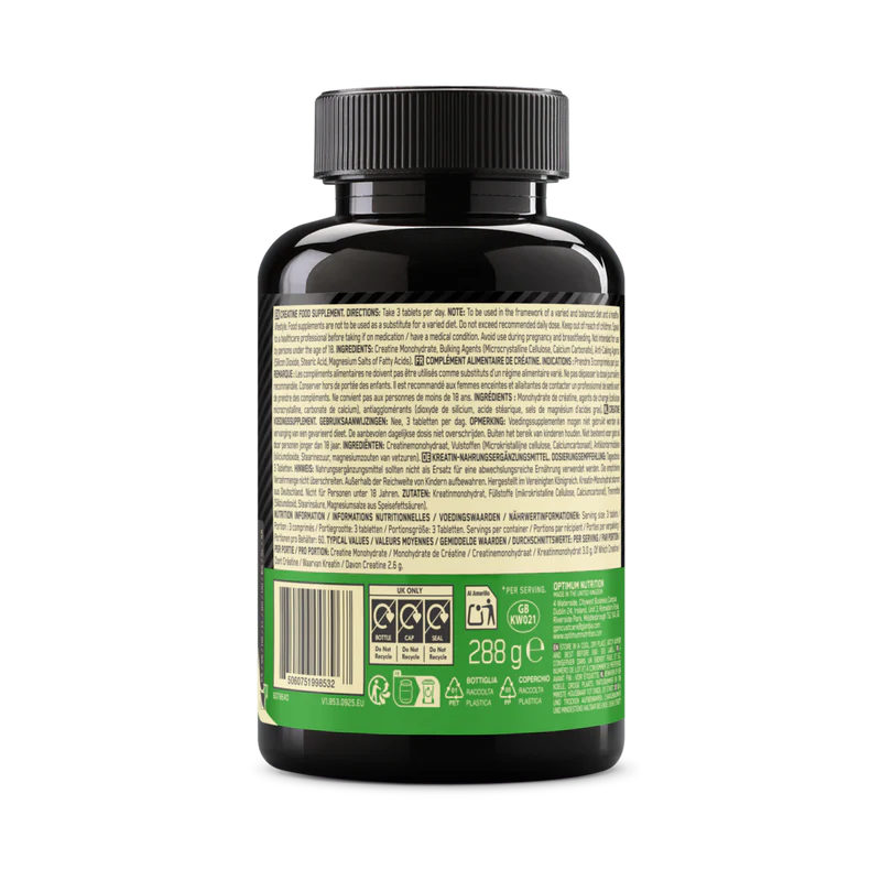 Creatine Tablets, Optimum Nutrition, 180 tabs (60 de portii) | Creatina monohidrata capsule