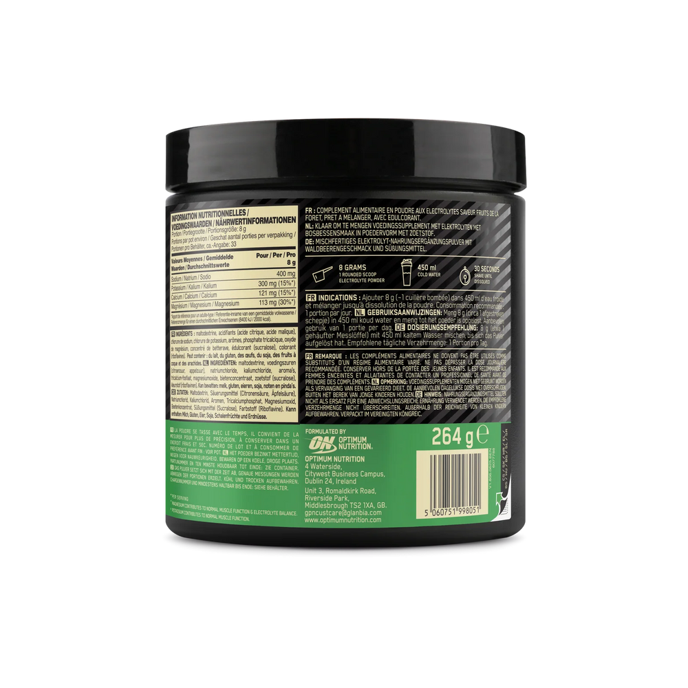 Electrolyte Powder, Optimum Nutrition, 264g (33 portii) | Electroliti pudra pentru hidratare