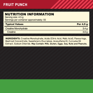 Flavoured Micronised Creatine Powder, Optimum Nutrition, 247.5g | Creatina monohidrat micronizata cu aroma