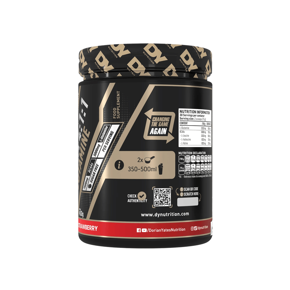 HIT BCAA 4:1:1 + Glutamină, DY Nutrition, 450g | Aminoacizi pentru creștere musculara si recuperare