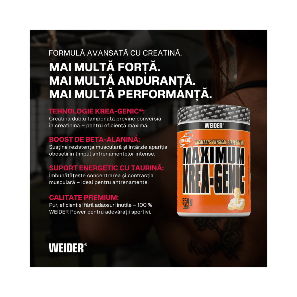 Maximum Krea-Genic Powder, Weider, 554g | Complex Creatina