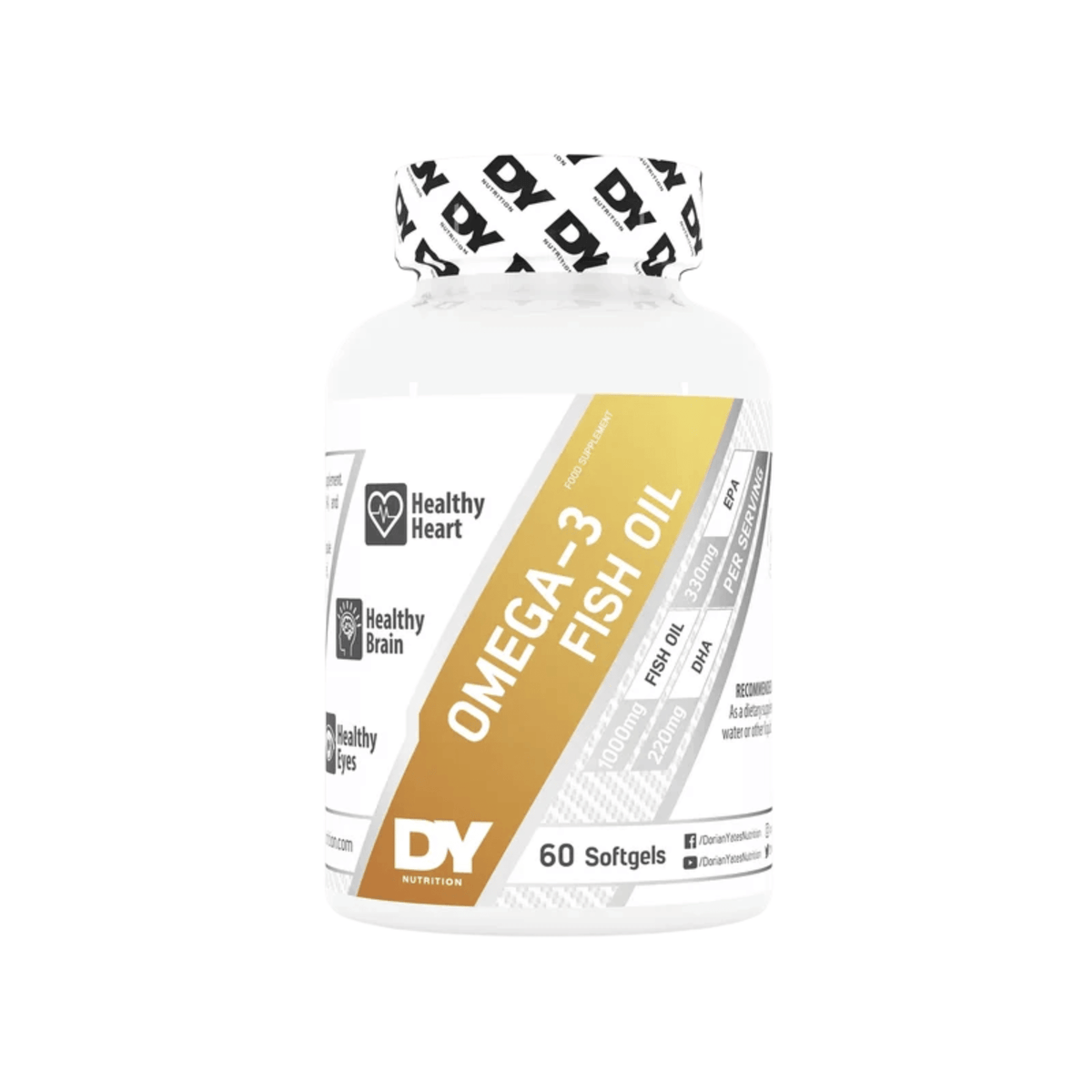 Omega-3 Fish Oil, DY Nutrition, 60 de capsule moi | Supliment alimentar cu ulei de peste