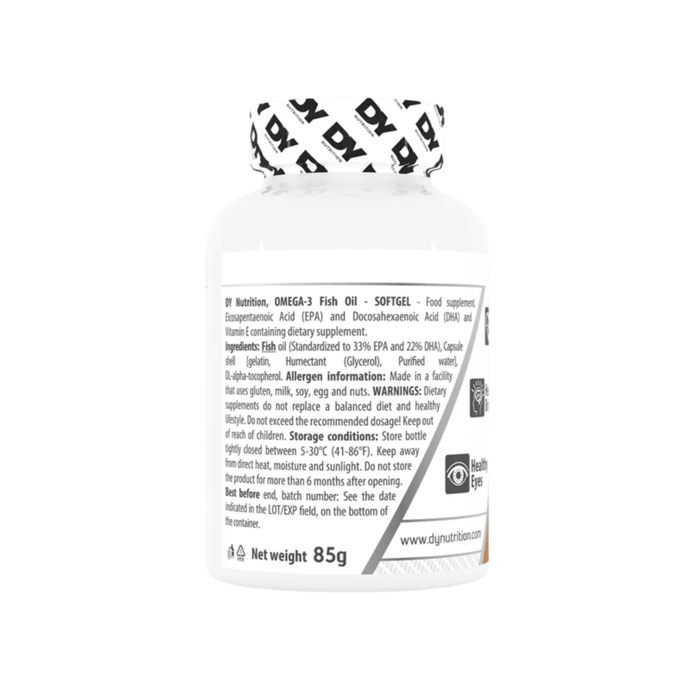 Omega-3 Fish Oil, DY Nutrition, 60 de capsule moi | Supliment alimentar cu ulei de peste