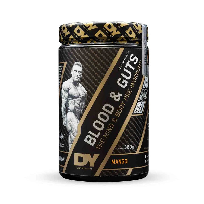 Blood & Guts Pre-workout, DY Nutrition, 380g | Blend cu citrulina, beta-alanina, arginina si cofeina