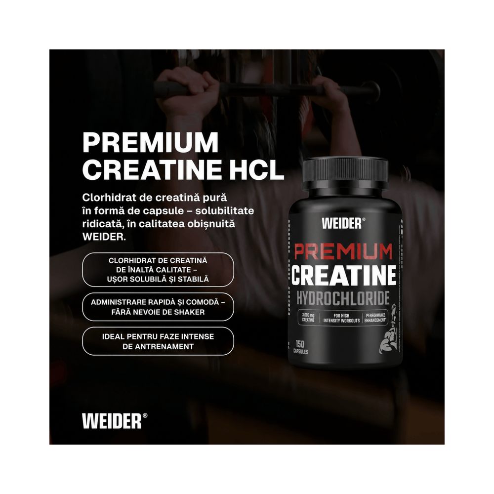 Premium Creatine HYDROCHLORIDE, Weider, 150 capsule | Creatina HCL