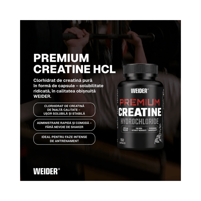 Premium Creatine HYDROCHLORIDE, Weider, 150 capsule | Creatina HCL