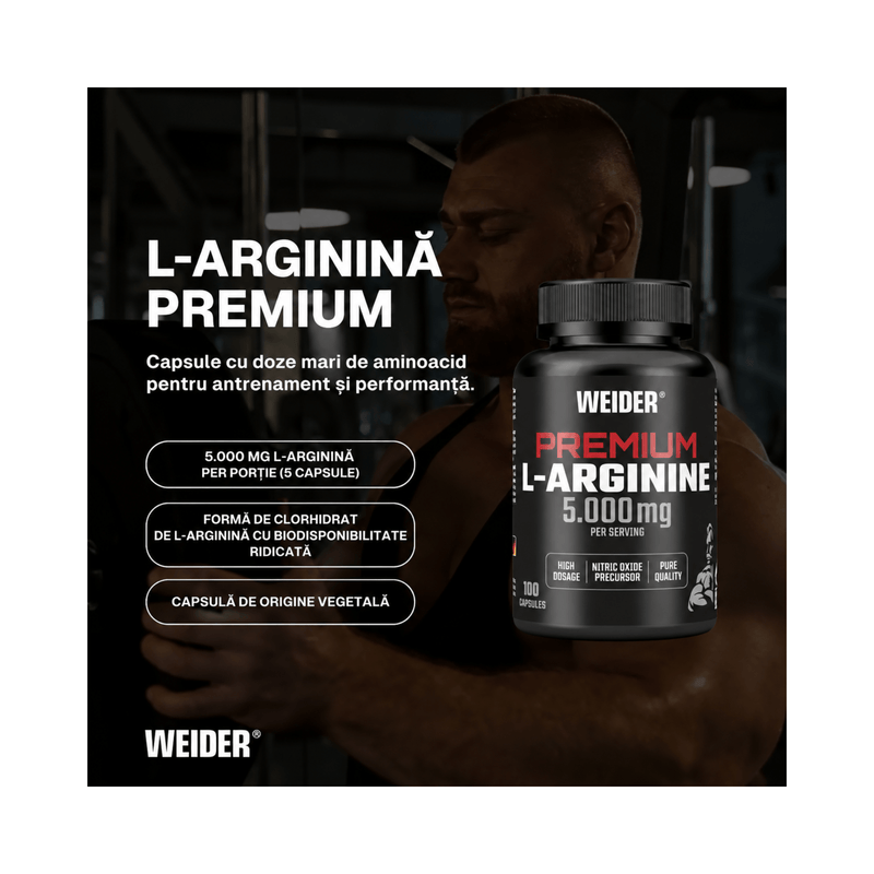 Premium L-Arginine, Weider, 100 capsule | Supliment arginina
