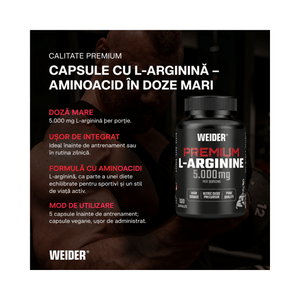 Premium L-Arginine, Weider, 100 capsule | Supliment arginina