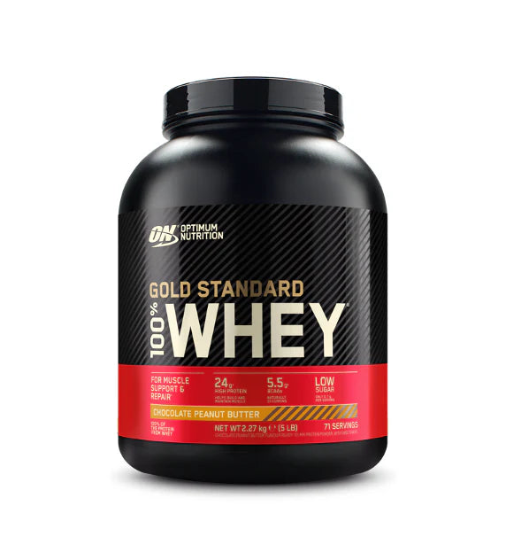 Gold Standard 100% Whey Protein, Optimum Nutrition, pudra, 2.27kg, concentrat proteic din zer