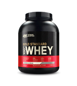 Gold Standard 100% Whey Protein, Optimum Nutrition, pudra, 2.27kg, concentrat proteic din zer
