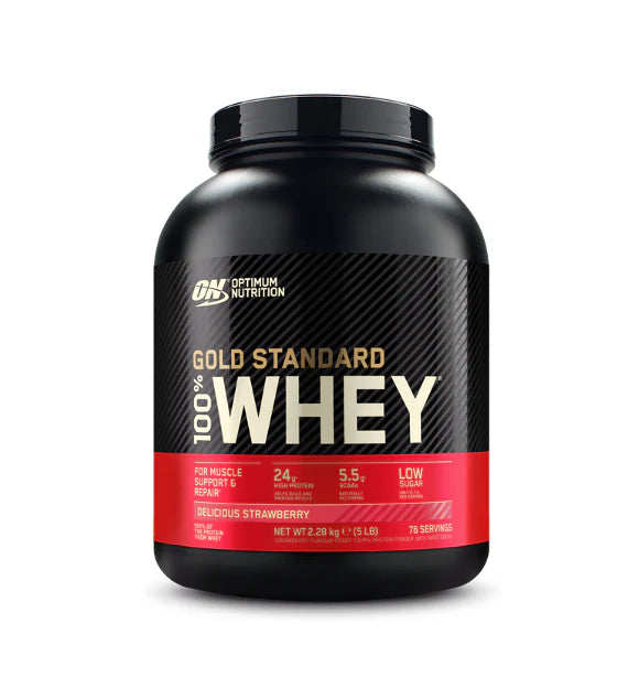 Gold Standard 100% Whey Protein, Optimum Nutrition, pudra, 2.27kg, concentrat proteic din zer