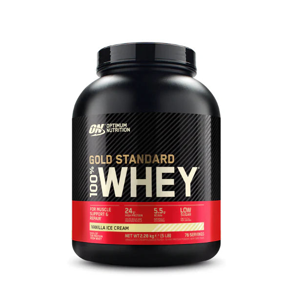 Gold Standard 100% Whey Protein, Optimum Nutrition, pudra, 2.27kg, concentrat proteic din zer