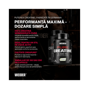 Pure Creatine, Weider, capsule | Creatina monohidrat Creapure
