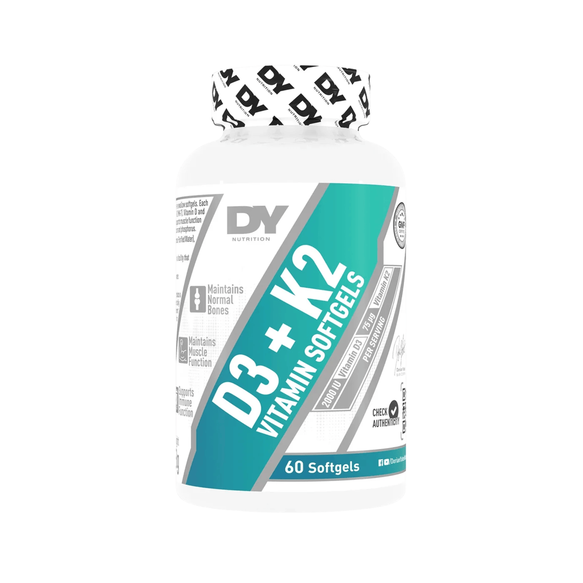 Vitamina D3+K2, DY Nutrition, 60 capsule moi | Supliment alimentar