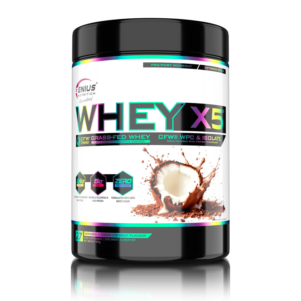 WHEY-X5, Genius Nutrition | Blend proteic din zer concentrat si izolat