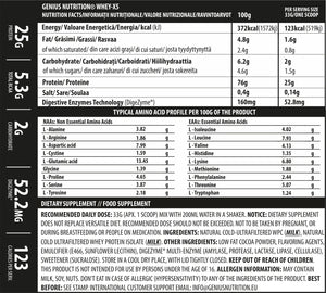 WHEY-X5®, Genius Nutrition, pudra, 2000g/60 serviri, Blend proteic din zer concentrat si izolat
