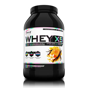 WHEY-X5®, Genius Nutrition, pudra, 2000g/60 serviri, Blend proteic din zer concentrat si izolat