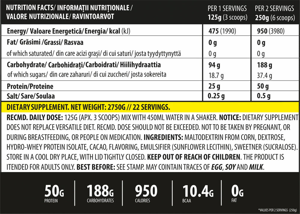 iGAIN 2750g/22 serviri, Genius Nutrition, Pudra | Mix pentru crestere musculara