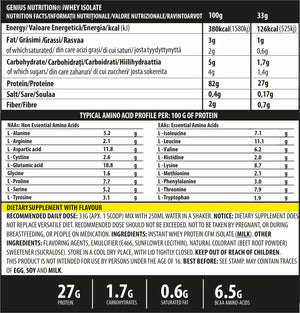 iWHEY ISOLATE, 900g/27 serviri, Genius Nutrition, pudra, Proteina izolata din zer